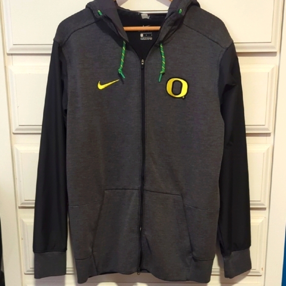 Nike Dri Fit Oregon Ducks Football Tech Fleece Gray Jacket Hoodie Team Issued L - Picture 1 of 7